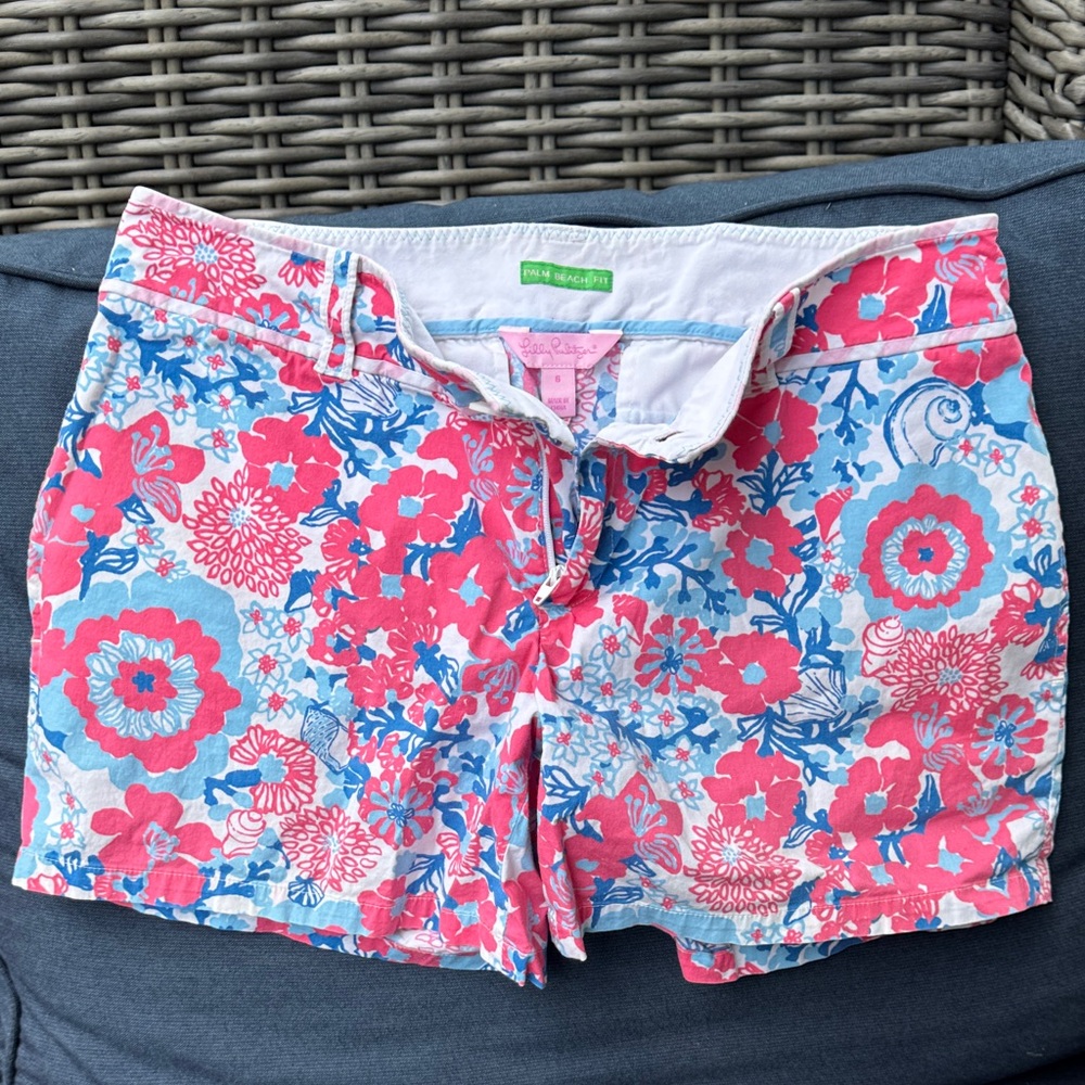 Lilly Pulitzer Pink and Blue Floral Women's Shorts